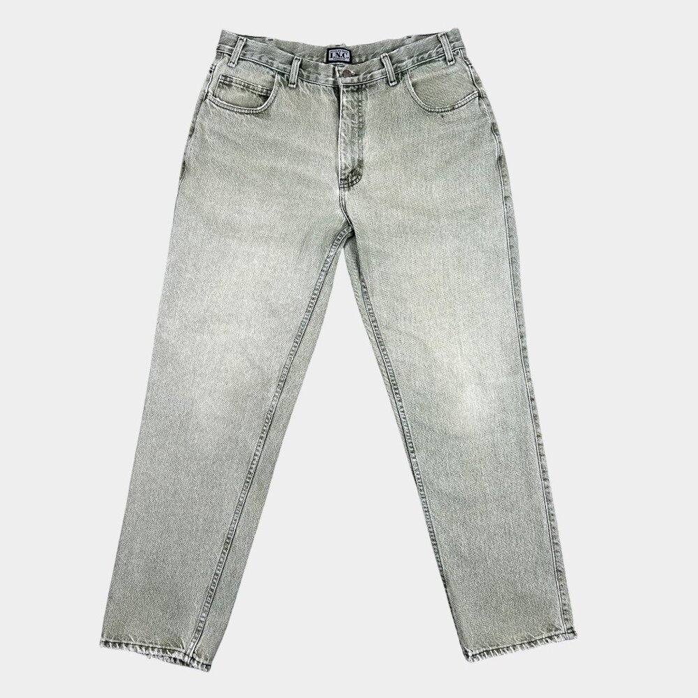 Vintage INC Jeans 36x32 Stonewashed Gray Green Tint 90s Denim Pants